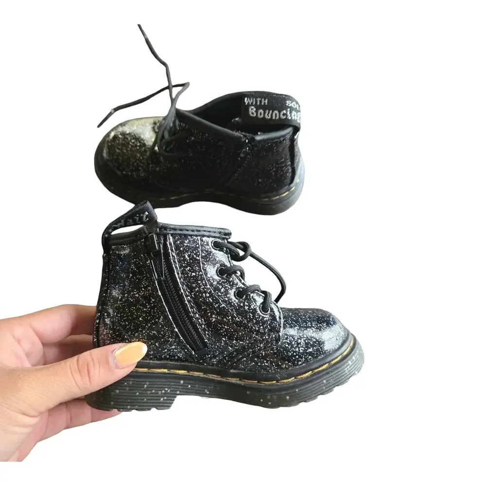 Dr. Marten's Infant 1460 Glitter Patent Leather Boots Size: 6